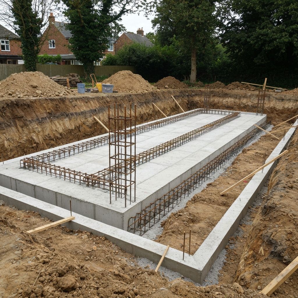Footings & Foundations service by M W Brickwork in Swindon